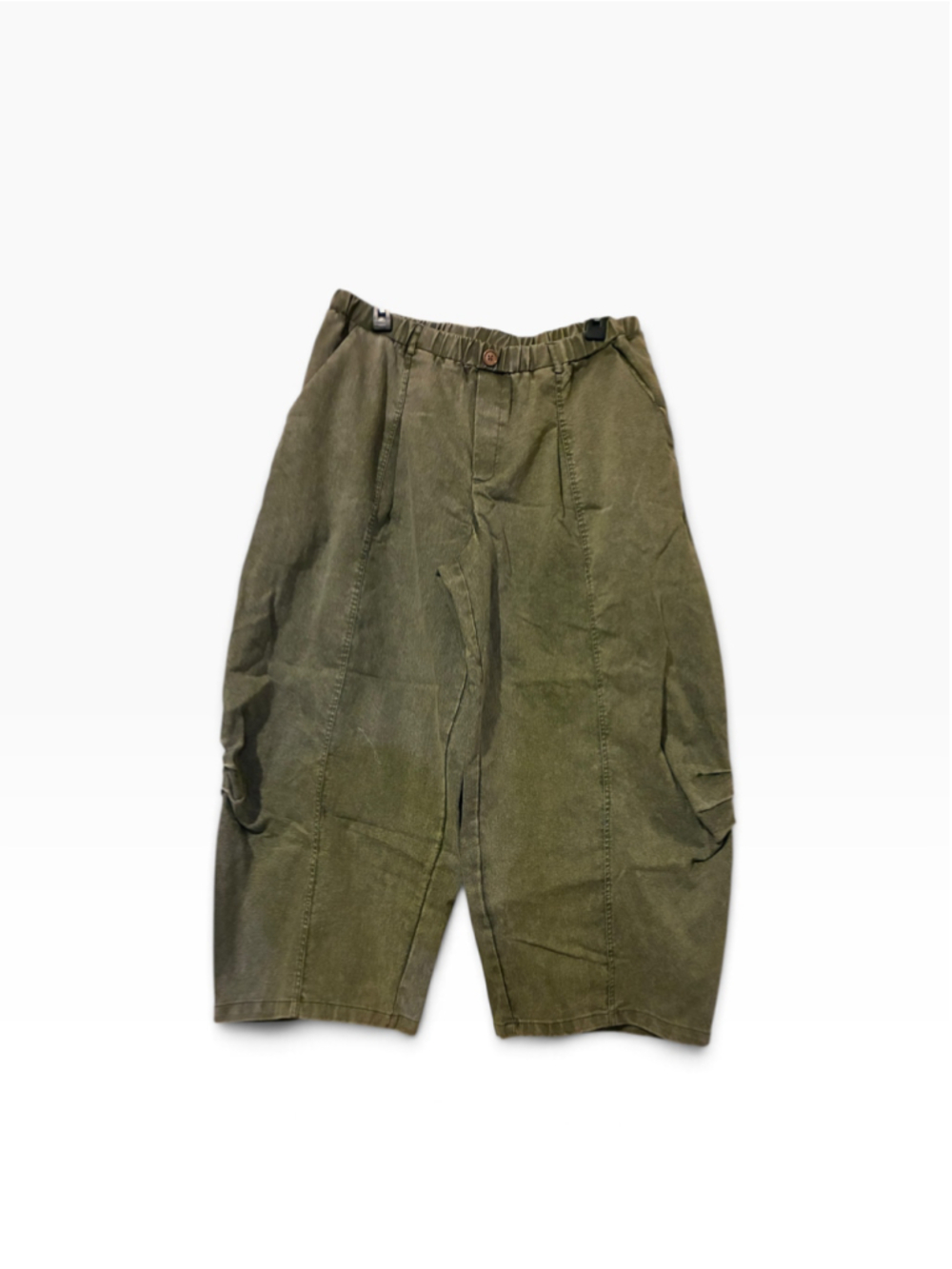 Women's SHEIN Cropped Barrel Pants Olive Size XL